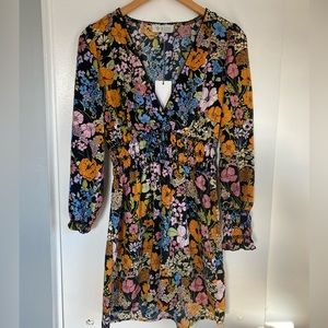 Anthropologie WAYF floral long sleeve dress